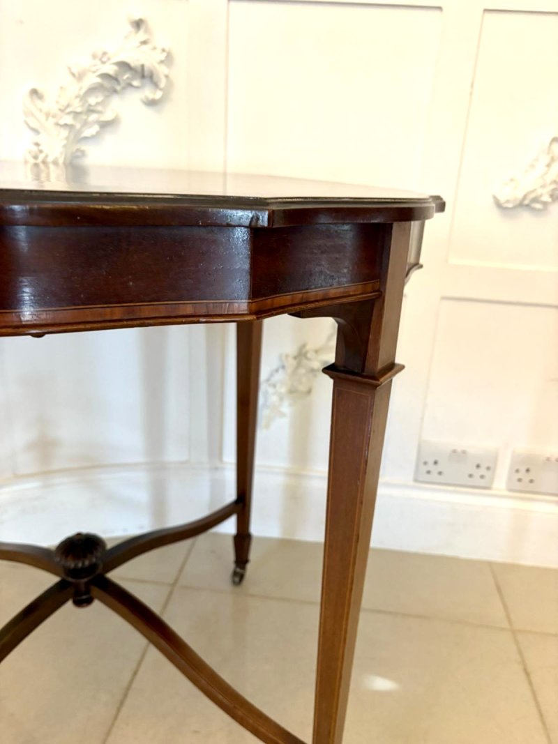 Antique Edwardian Satinwood-Inlaid Centre/Lamp Table